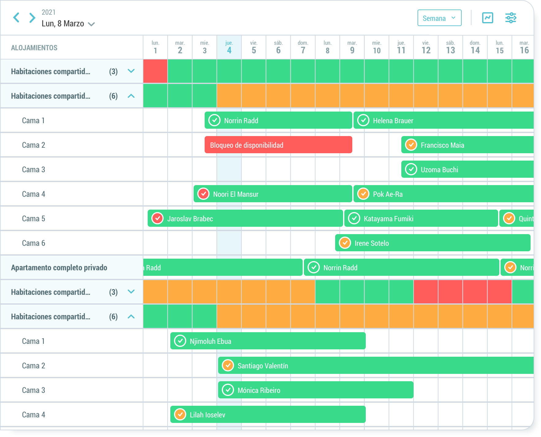 BukyApp accommodation calendar