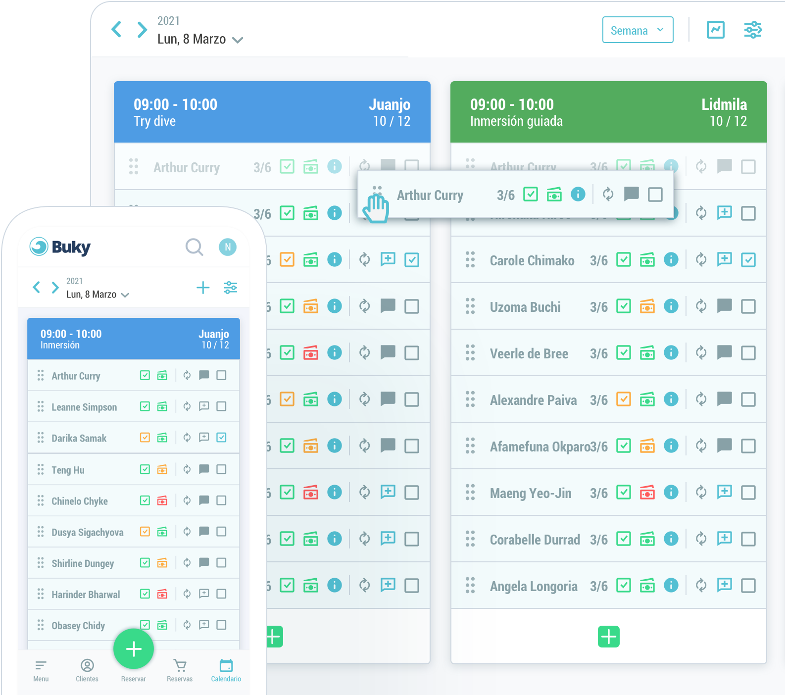 An all-in-one calendar that will help you run your diving center