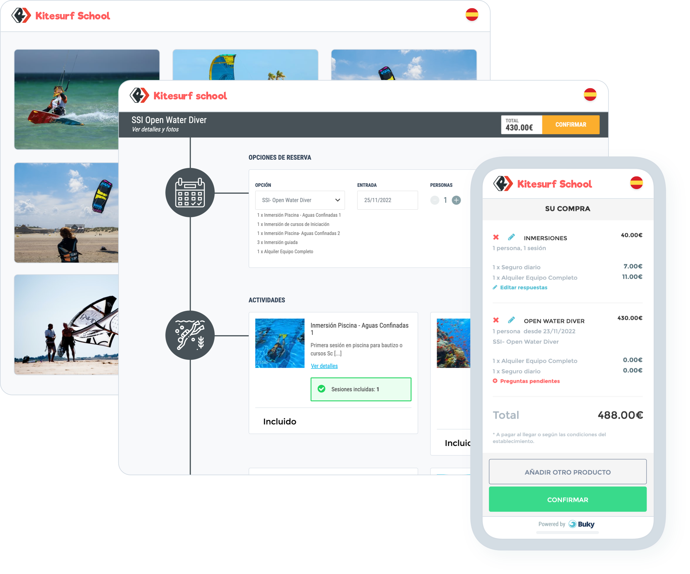 Potencia les vendes des de la teva web amb el motor de reserves per a escoles de Kitesurf de BukyApp