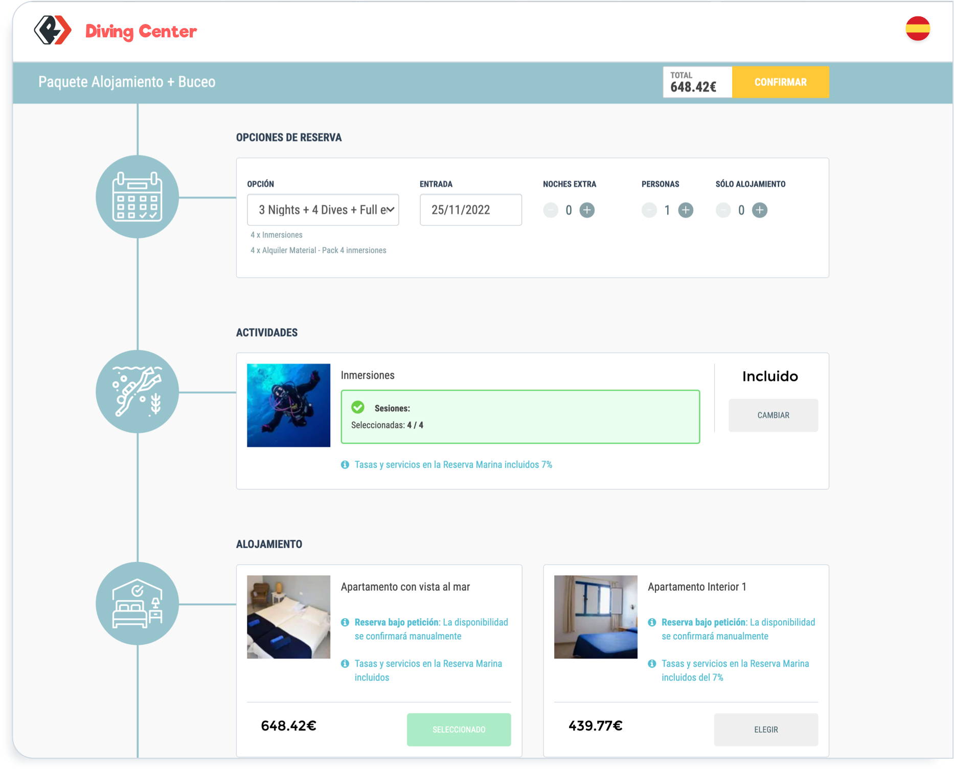 Create and sell your accommodation + diving packages