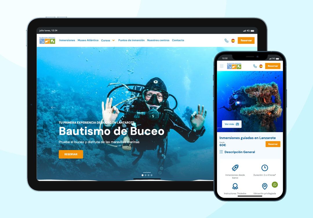 BukyApp web responsive centro de buceo